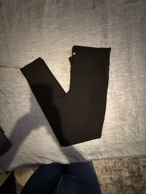 Champion Black High-Waist Active Leggings with Logo